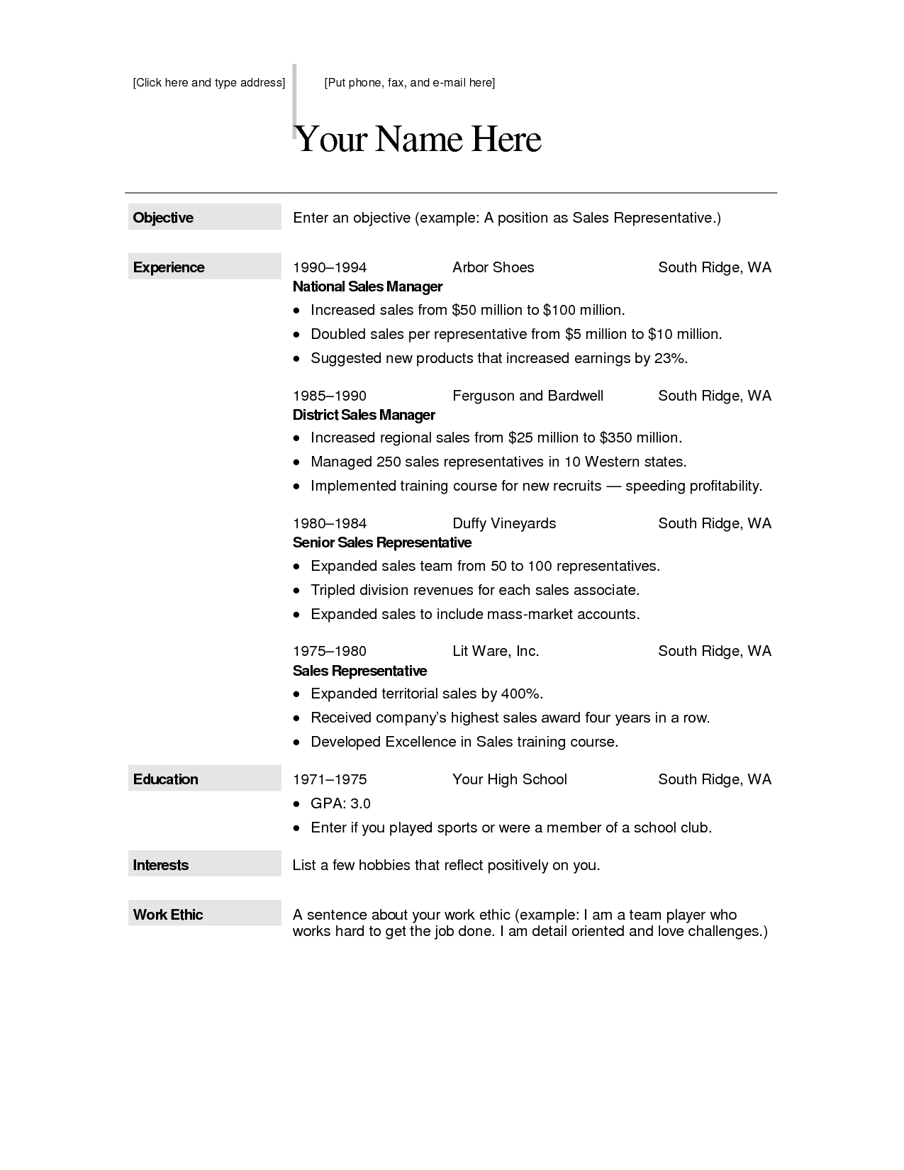 Resumes to download free resume templates 5 resumes